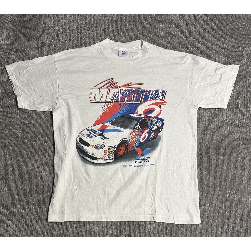 Vintage 1998 Mark Martin NASCAR Racing All Over Print T-Shirt Size XL